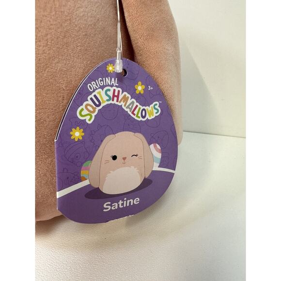 Squishmallows BUNNY 8” Easter Plush Satine the Bunny Rabbit Pink Glitter - Picture 2 of 10